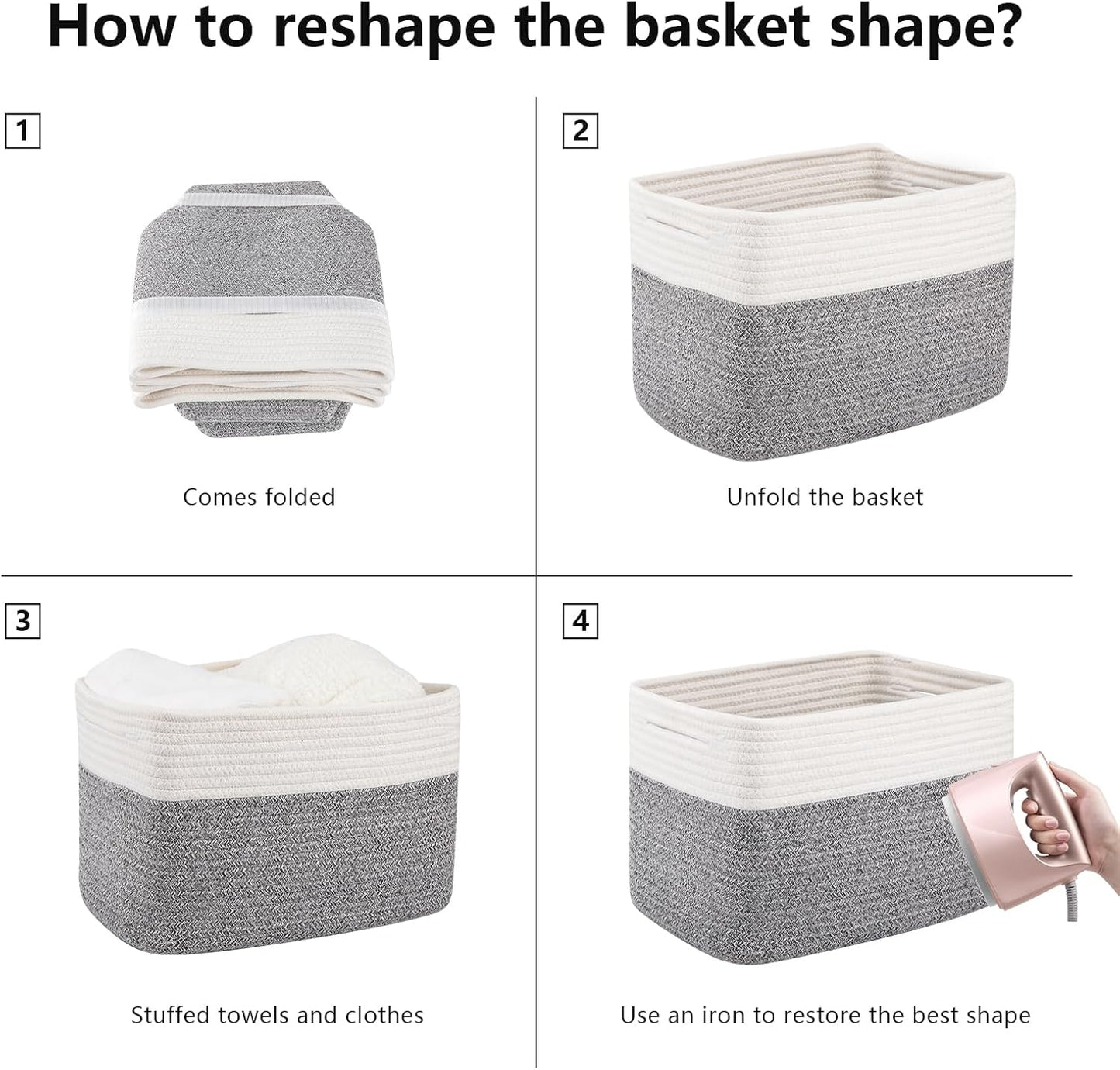 4 Pack Storage Baskets for Organizing