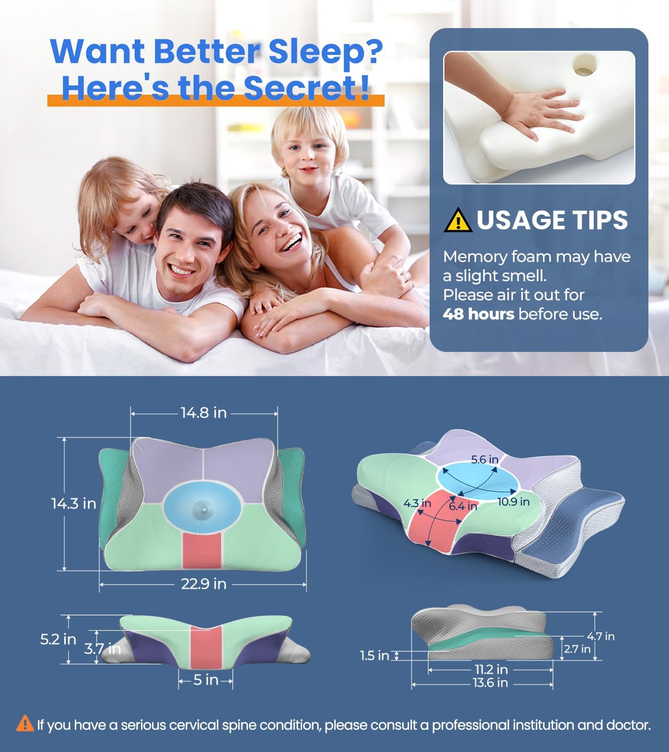 Cord Haven™Set of 2 Ultra Cooling Pillows for Instant Neck Relief