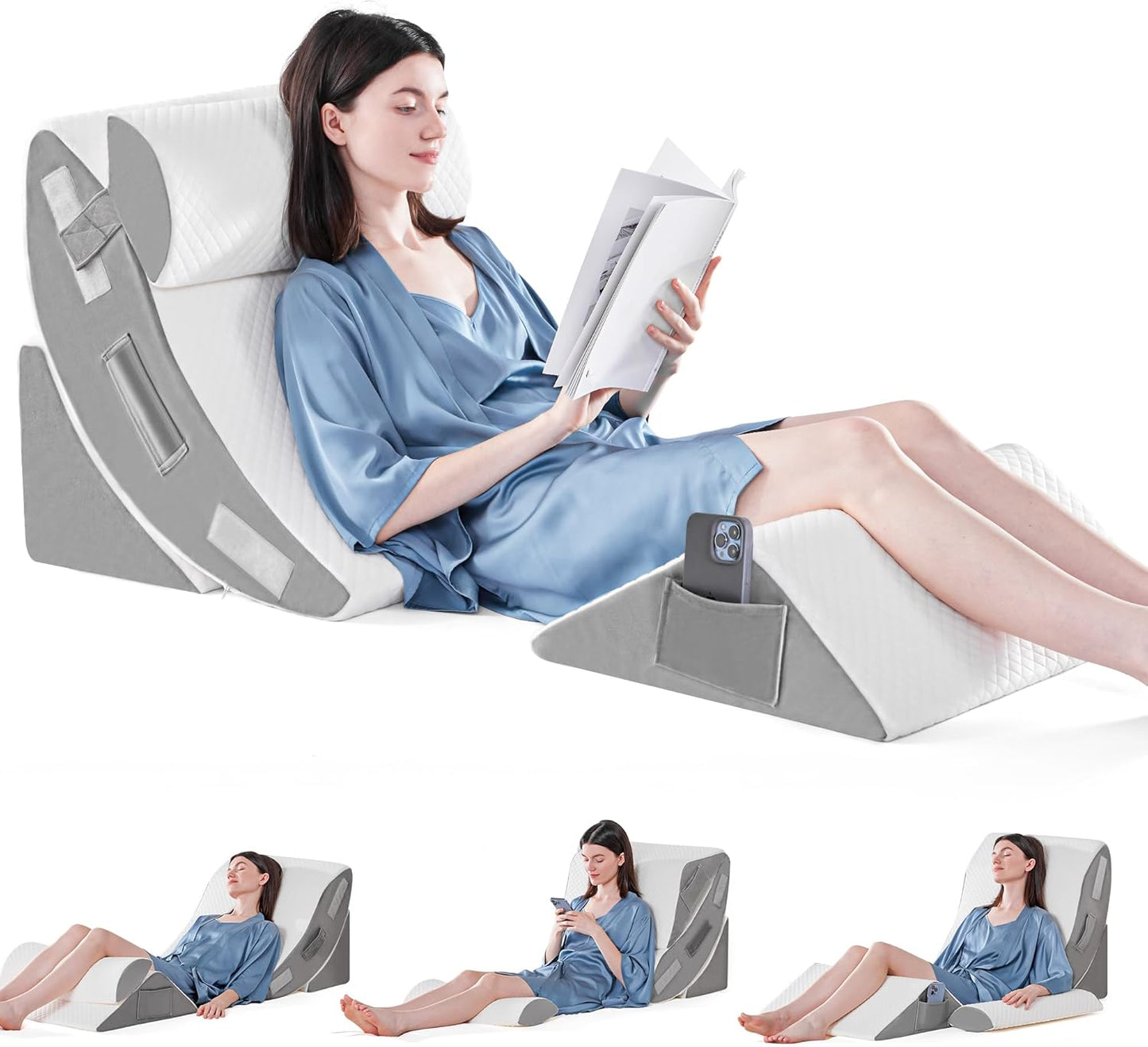 4PCS Bed Wedge Pillow Set for Sleeping