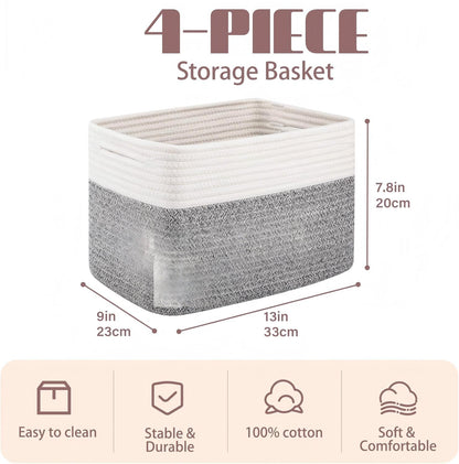 4 Pack Storage Baskets for Organizing
