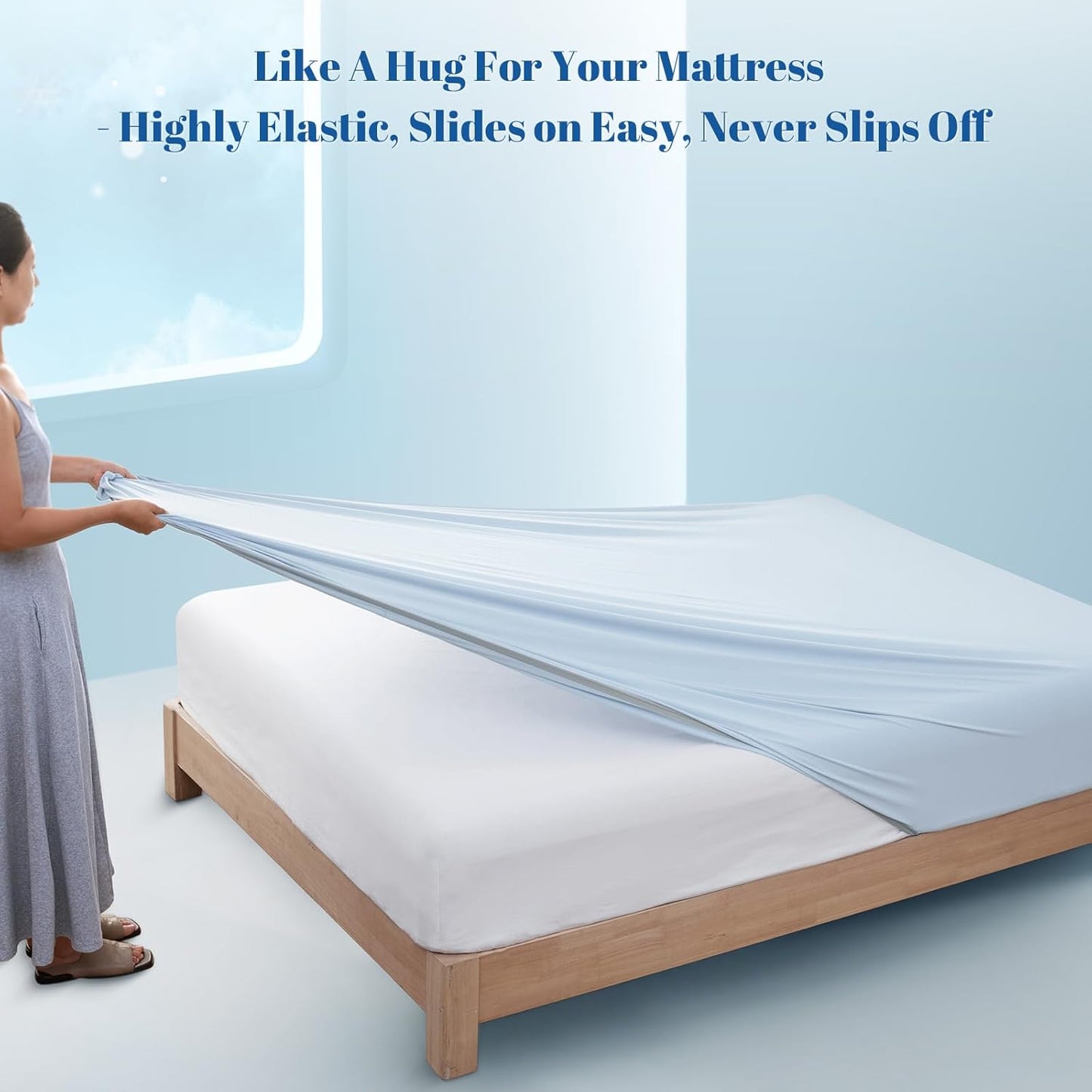 Queen Cooling Fitted Sheet for Spring & Summer